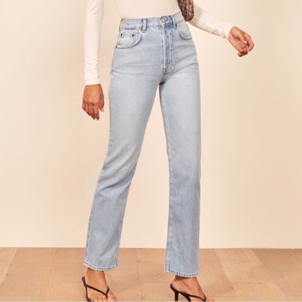 Reformation Blue High Rise Jeans Classic Style